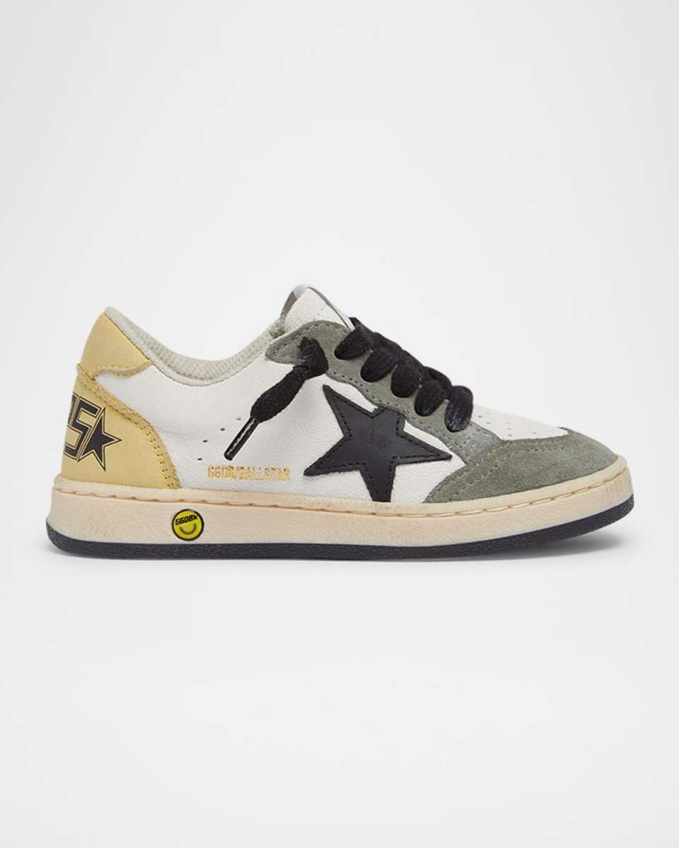 Boy's Ball Star Nappa Leather and Suede Low-Top Sneakers, Baby/Toddler